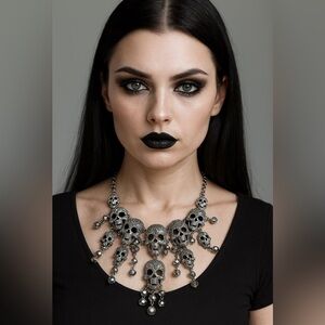 Natasha Couture Mutli-Skull Neckalce